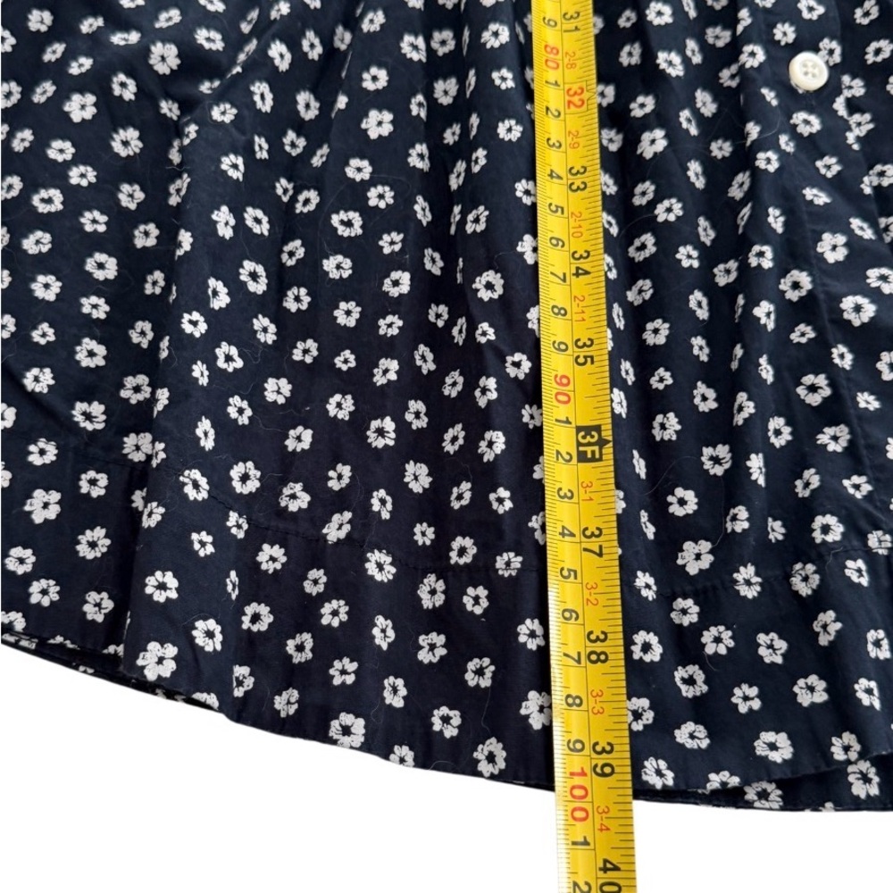 J. Crew Dark Blue Floral Long Sleeve Dress Size Small 6 EUC - Picture 5 of 9